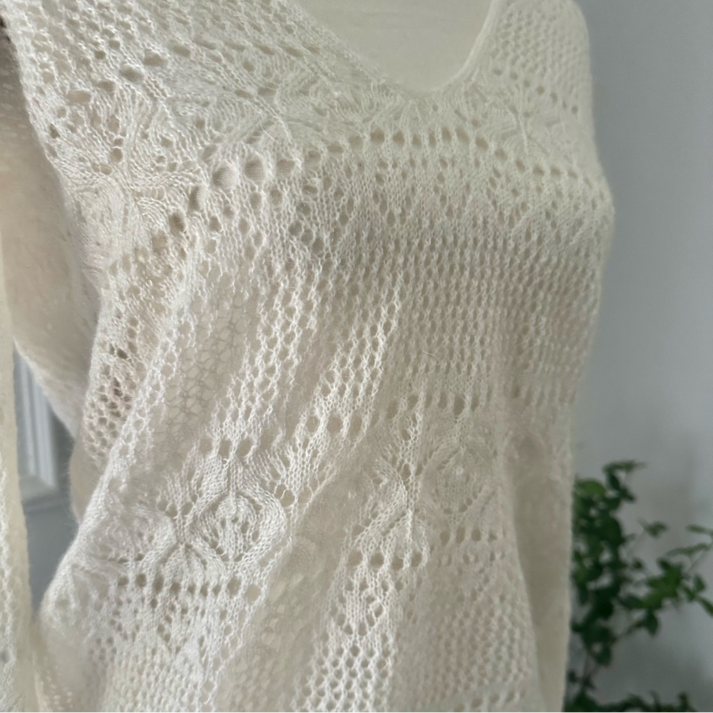 Sezane white Knit Sweater Jumper reversible - Picture 12 of 15